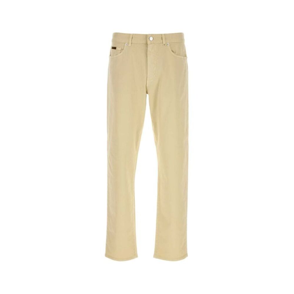 Moncler Men Cream Stretch Cotton Pant